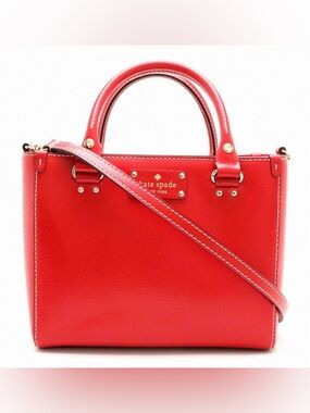 Kate Spade New York Red Leather Top-Handle Satchel Bag or Crossbody Bag